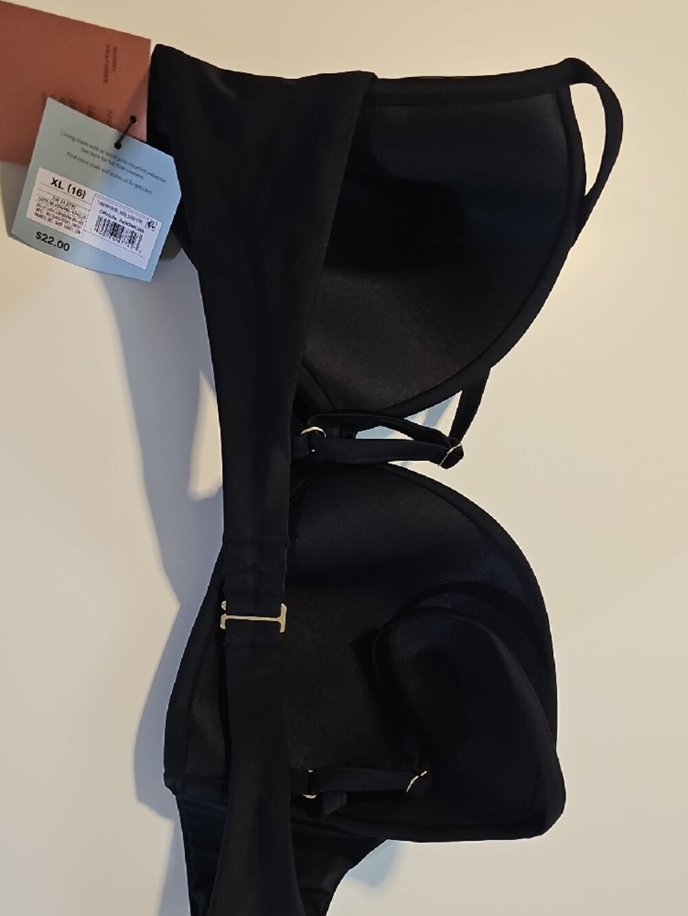Shade & Shore Women's Black Bikini Set with Bralette Top & Med Coverage Bottom - Picture 6 of 12